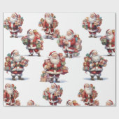 Santa's Gift Parade Wrapping Paper Cadeaupapier (Vlak)