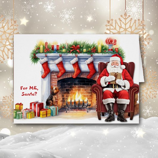 Santa's Gift Yorkshire Terrier Hond Kerstmis