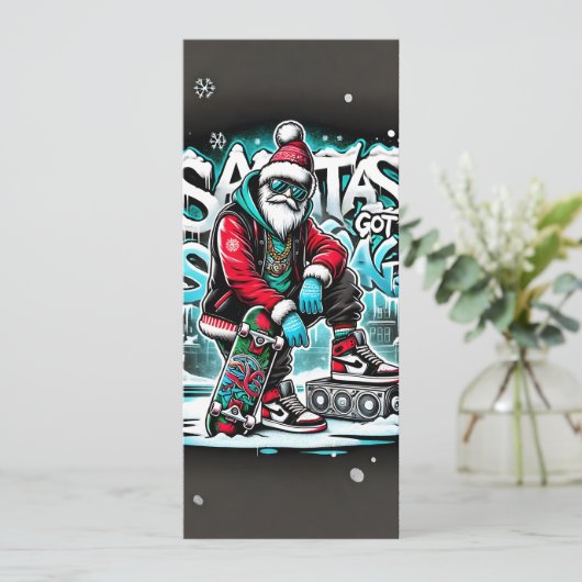 Santa's Got Swag Christmas Kaart voor jongens (Staand voorkant)