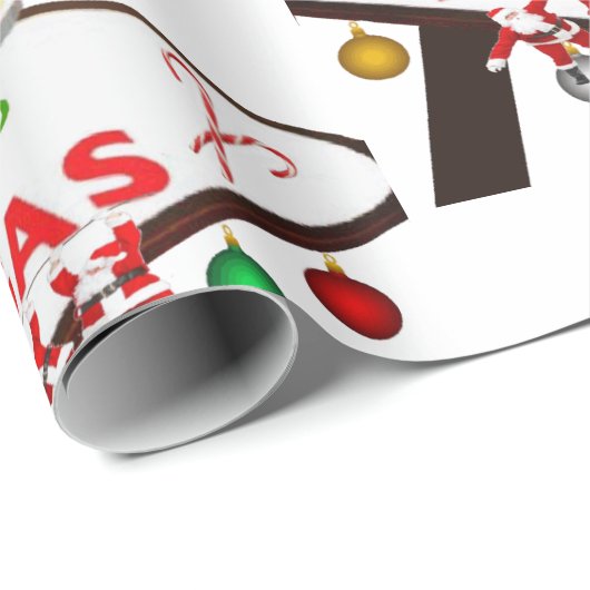 Santas hangend op Teken Wrapping Papier Las Vegas (Rol Hoek)