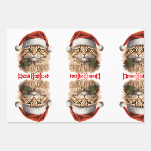 Santa's Helper Cat Cadeaupapier Vellen Set (Voorkant 3)