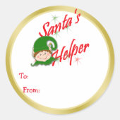Santa's Helper Christmas Elf Whimsical Gift Labels (Voorkant)