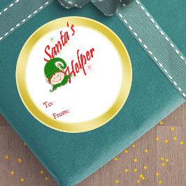 Santa's Helper Christmas Elf Whimsical Gift Labels