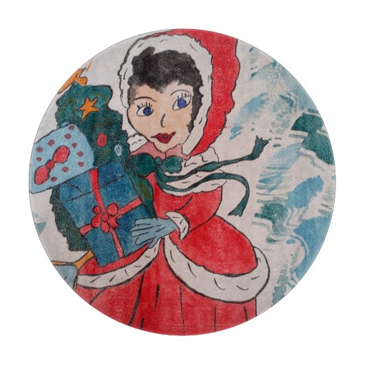 Santa's Helper Kerstmis Snijplank (Voorkant)