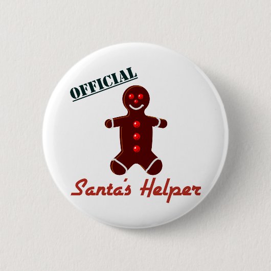 Santa's Helper Ronde Button 5,7 Cm (Voorkant)