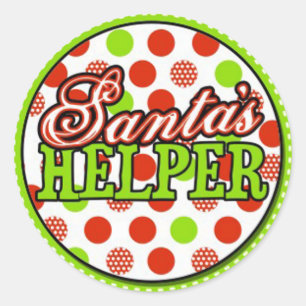 santas helper ronde sticker