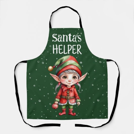 santa's helper schattig elf All-Over Print Schort (Voorkant)