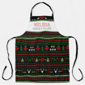 Santa's Helper Ugly kerstSweater LARGE Schort (Voorkant)