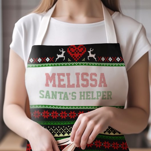 Santa's Helper Ugly KerstSweater MEDIUM Schort