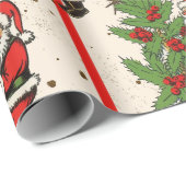  Santa's Holly en Stripes Cadeaupapier (Rol Hoek)