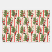 Santa's Holly en Stripes Inpakpapier Vel (Voorkant)