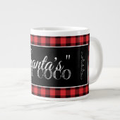 "Santa's" Hot Coco Red en Black Buffalo Pset Extra Grote Beker (Voorkant rechts)