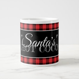 "Santa's" Hot Coco Red en Black Buffalo Pset Extra Grote Beker