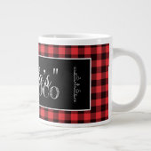 "Santa's" Hot Coco Red en Black Buffalo Pset Extra Grote Beker (Rechts)