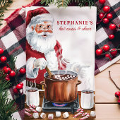 Santa's Hot Cocoa & Cheer Gepersonaliseerde Kerst Theedoek
