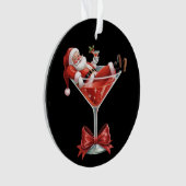 Santa's Hot Mess Christmas Martini Funny Santa  Ornament (voorkant)