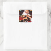 Santa's Huisdieren Vierkante Sticker (Tas)