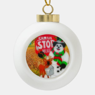 Santa's Joy Keramische Bal Ornament