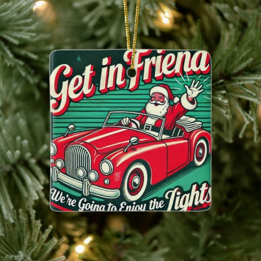 Santa's Joyride: Feestelijk Keramisch Ornament" Ornament (Boom)