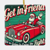 Santa's Joyride: Feestelijk Keramisch Ornament" Ornament (Voorkant)
