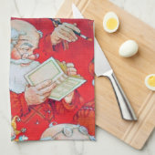 Santa's, kerstkeukenhanddoek theedoek (Quarter Fold)