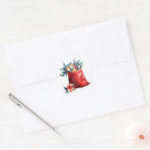 Santas Kersttas Vierkante Sticker (Envelop)