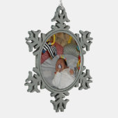 Santa's kleine engel tin sneeuwvlok ornament (Links)