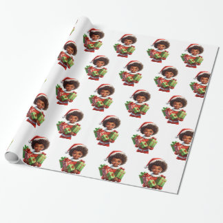 Santa's  kleine helper cadeaupapier