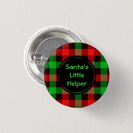 Santas kleine helper Custom Ronde Button (Voorkant /achterkant)