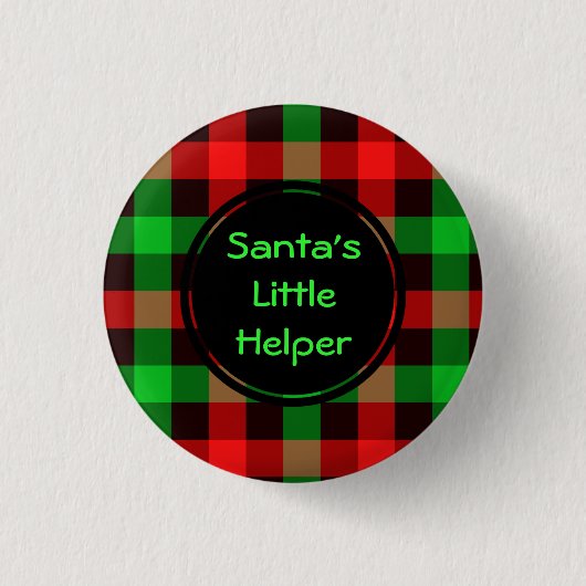Santas kleine helper Custom Ronde Button (Voorkant)