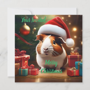"Santa's Kleine Helper: De Kerstcavia" Kaart
