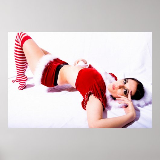 Santa's Kleine Helper in Stockings Poster (Voorkant)