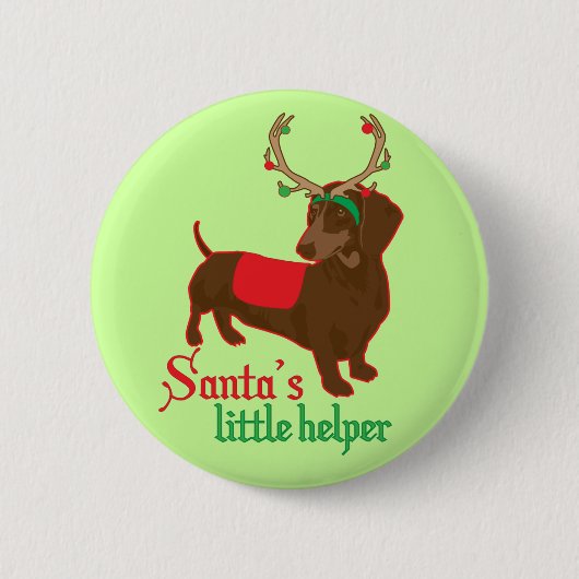 Santa's Kleine HelperButton Ronde Button 5,7 Cm (Voorkant)