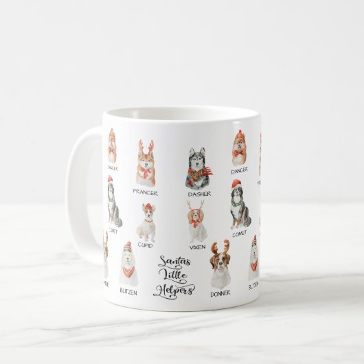Santa's kleine helpers Dog Reindeer noemt mok (Voorkant links)