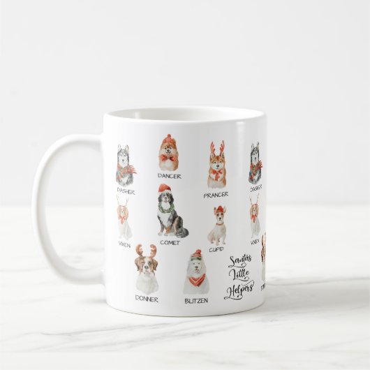 Santa's kleine helpers Dog Reindeer noemt mok (Links)