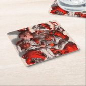 Santa's Lap Vierkante Kartonnen Onderzetter (Schuin)