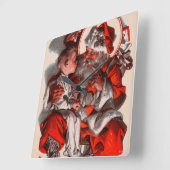 Santa's Lap Vierkante Klok (Hoek)