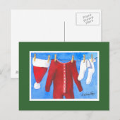 Santa's Laundry Washline Feestdagenkaart (Voorkant / Achterkant)