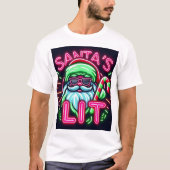 Santa's Lit - Grappig Neon Kerst T-shirt (Voorkant)