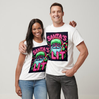 Santa's Lit - Grappig Neon Kerst T-shirt
