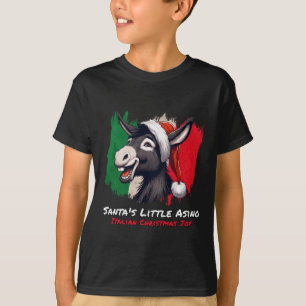 Santa's Little Asino Italiaanse kerstezel T-shirt