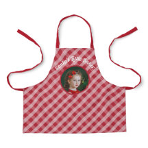 Santa's Little Baker kinder gingham kerst foto