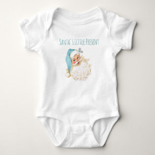 Santa's Little Cadeau Turquoise Santa Claus Romper