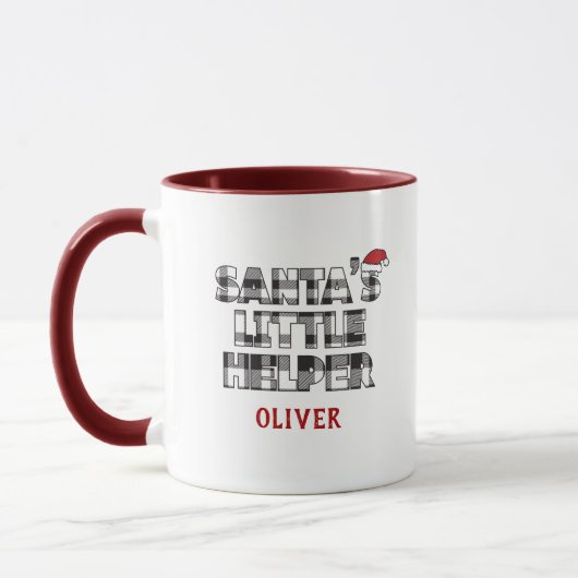 Santa's Little Helper Christmas Personalized Mug Mok (Links)