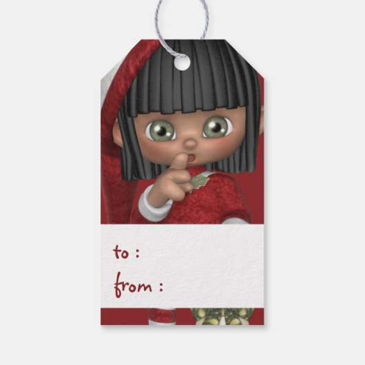 Santa's Little Helper Elf - Kerst d3 - Cadeaulabel (Achterkant)