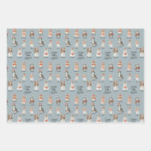 Santa's Little Helpers Dog Reindeer Pattern Inpakpapier Vel (Voorkant 3)