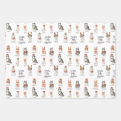 Santa's Little Helpers Dog Reindeer Pattern Inpakpapier Vel (Voorkant)