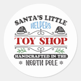 Santa's Little Helpers Handgemaakte Noordpool Ronde Sticker