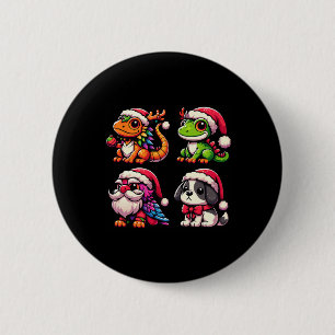 Santa's Little Helpers Leuke Dier Kerst Colle Ronde Button 5,7 Cm