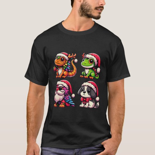Santa's Little Helpers Leuke Dier Kerst Colle T-shirt (Voorkant)